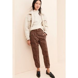 Anthropologie Kalea Printed Cord Joggers Leopard